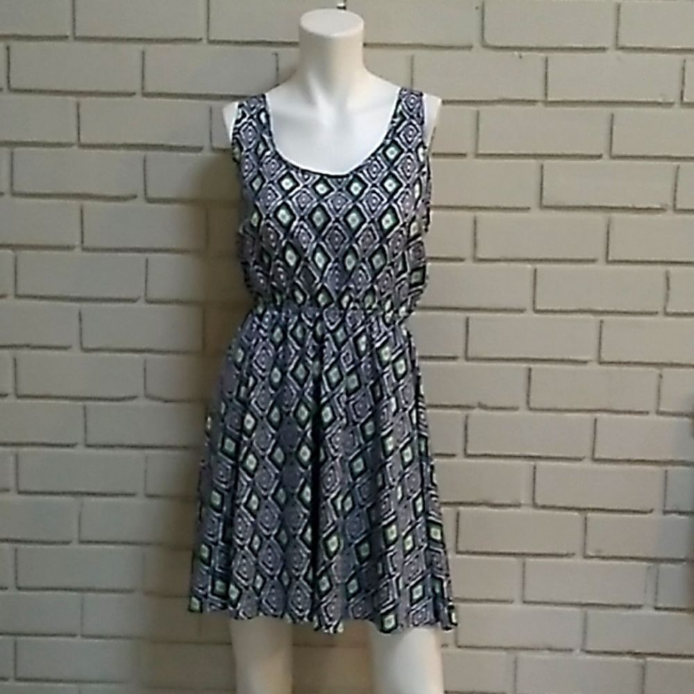 Moonlight Aztec Pattern Mini Tank Dress. Size S/M See Measurements